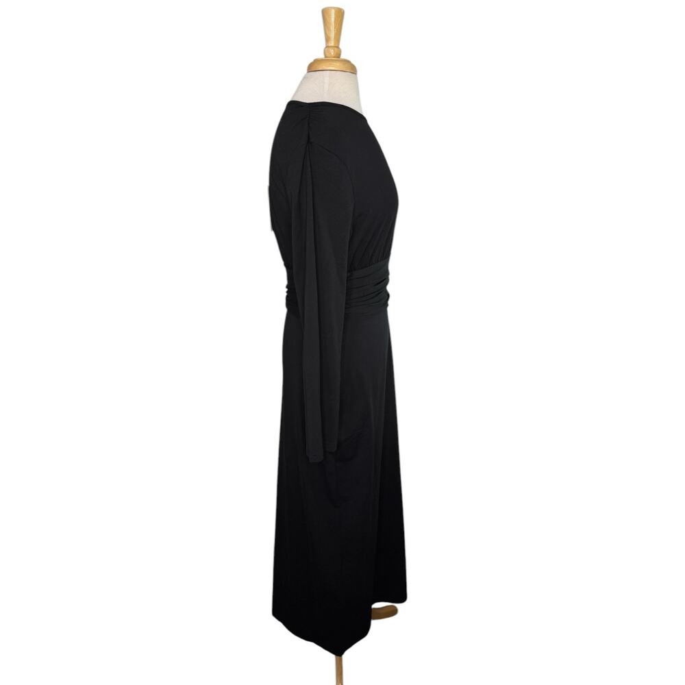 VEILED COLLECTION *NEW* Black Blake Ruched Waist Maxi Dress Size Medium Modest - Picture 2 of 12
